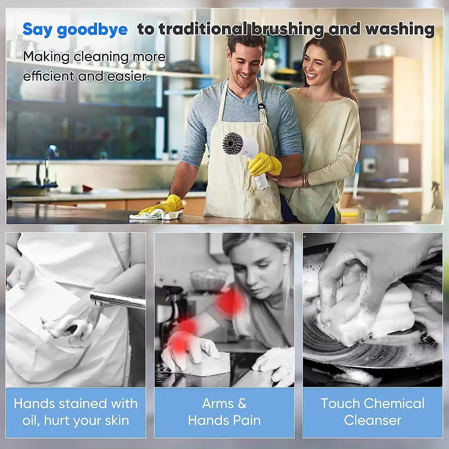 USB Electric Rotary Scrubber Cleaning Brush