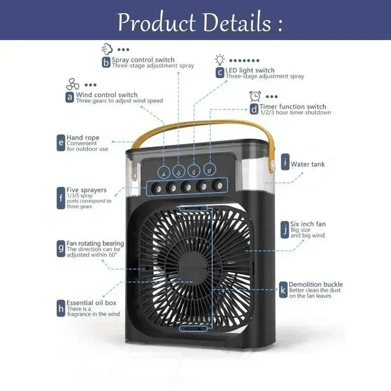Portable 3-in-1 Mini Air Cooler